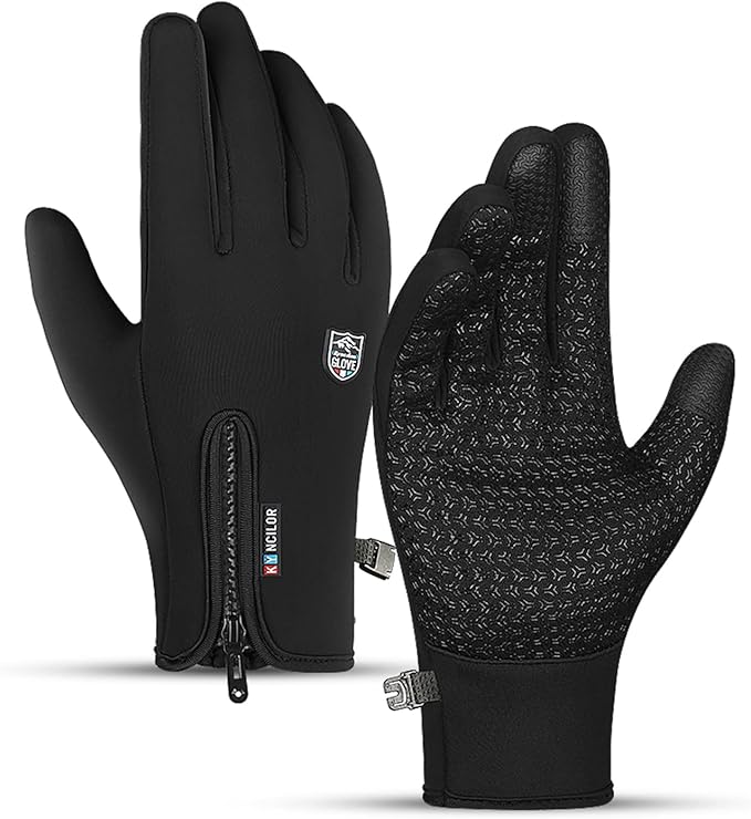 Winter Thermal Gloves for Men and Women, Waterproof Windproof and Non-Slip Gloves, Warm Touch Screen Gloves for Outdoor Running, Cycling, Driving, Small Size