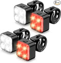Akale Bike Lights Set, Rechargeable Bicycle Lights Front and Rear, 4 Light Mode Options, Bike Headlight, IPX4 Waterproof, Easy to Install for Men Women Road （ 2 Pack ）