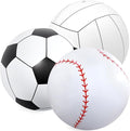 Lewtemi Giant Inflatable Sports Balls Large Inflatable Beach Ball Baseballs Soccer Rainbow Basketball Football for Sport Birthday Party Favor (3 Pcs,Soccer, Baseball, Volleyball,27 Inch)