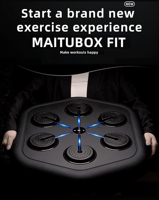 2025 Upgraded Smart Music Boxing Machine, Professional Online Boxing Lessons for Sculpting Fat Burning - 24H Standby, 160 Synced LED Lights, Wall-Mount Punching Bag for Home Gym