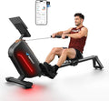 MERACH Rowing Machines for Home, Powerful Electromagnetic Row Machine with 51.2" Extended Rail, 16-Level Handle Resistance Adjustment Rower, 350 LBS Load Capacity, Ergonomic Comfort Seat, Easy Storage
