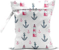 Wet Bag, Wet Dry Bag, Wet Bag for Swimsuit, Travel, Beach, Pool, Diapers, Dirty Yoga Gym Clothes, Makeup Bag, Waterproof Reusable Beach Bag Ocean Decor Starfish Sea Horse Anchor