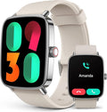 2025 Smart Watches for Women Men, 1.85" AI Voice Smartwatch, 24/7 Heart Rate Monitor, Stress/SpO2/Sleep Tracker, IP68 Waterproof, Weather, 100+ Sports Fitness Tracker for Android iOS Khaki