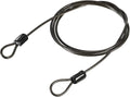 MECCANIXITY Security Steel Cable Lock, Safety Cable Flexible Wire Rope Luggage Lock 3.3feet 2.5mm Vinyl Coated Braided Steel with Double Loop for Bike Bicycle U-Lock Padlock Grey