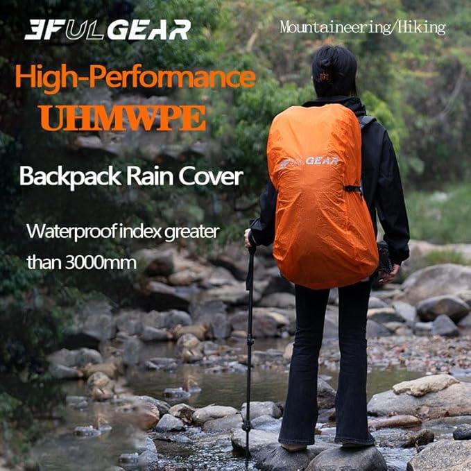 3F 20-85L backpack rain cover, waterproof, dustproof, wear-resistant, tear resistant outdoor hiking backpack cover (blue-S)