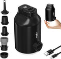 Mini Portable Air Pump for Inflatables - Compact, Rechargeable, Fast Inflation & Deflation with 5 Nozzles, LED Light, Auto Shut-Off for Air Mattresses, Air Pillows, Swimming Rings