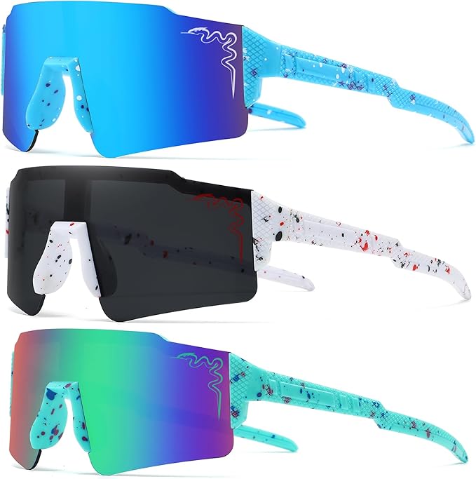 1/2/3 pcs Youth Baseball Glasses Boys Girls UV400 Kids Teen Sunglasses Child Young Men Women Football Eyewear