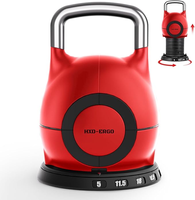 Adjustable Kettlebell Weight Set-Quickly Adjusts 7 Weights,Ergonomic kettlebell sets for Home Gym