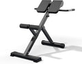 45-Degree Hyperextension Roman Chair - Adjustable Height and Back, Sturdy and Comfortable - Glute, Hamstring, and Ab Workouts - Foldable Sit Up Gym Bench for Home ★