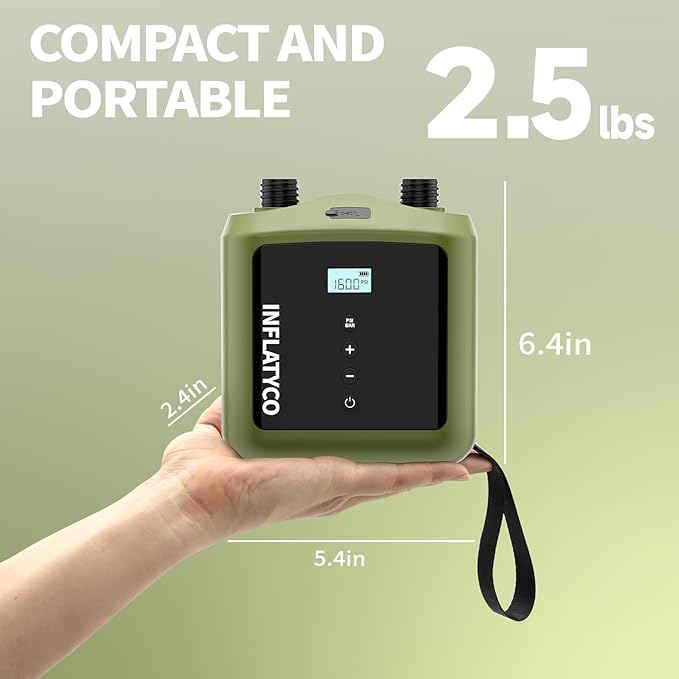 Portable Paddle Board Pump Electric Sup Air Pump, Battery Powered High Pressure Inflator with Cordless & Corded Mode for Inflatable Standup Paddleboard Kayak Tent Boat Dinghy Raft