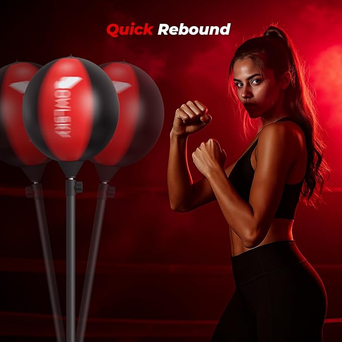 Owlsky Punching Bag with Stand, Boxing Bag for Adults, Adjustable Height, Stress Relief & Fitness