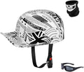 Vintage Open Face Motorcycle Helmet Retro Baseball Cap Half Helmets Men Women for Cruiser Street Scooter Moped Cap Jet with Mask Glasses - DOT Certified