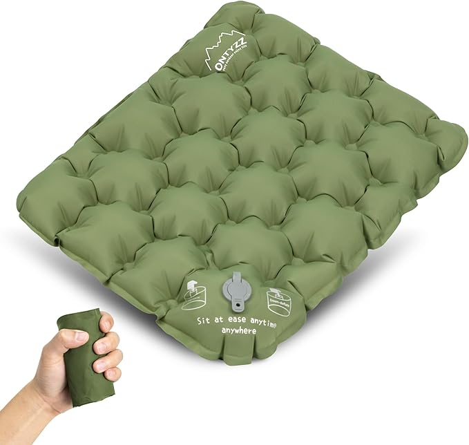 ONTYZZ Inflatable Seat Cushion Lightweight Stadium Seat Pad Travel Air Seat Cushion for Hiking Office Airplane Stadium Car