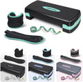 SAKAE Exercise Step Platform Set with Ankle Weights & Measuring Tape, Adjustable Height 2 Level Risers Workout Step Trainer, Aerobic Steppers for Home Gym Exercise Fitness Workout, Multiple Colors