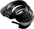 Bike Cable Lock, 4 Digit Resettable Combination Lock, 6FT Long Heavy Duty Steel Cable with Waterproof Vinyl Coating Anti Theft Security Lock for Road Bike E-Bike Scooter Fence Gate Toolbox