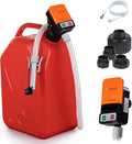Automatic Fuel Transfer Pump with Auto-Stop, 51'' Extra Long Hose, 3.2 Gallon per Min, Fast and Safe Portable Gas Can Pump for Oil,Battery or USB Powered, 4 Can Adapters,Diesel,Gasoline (orange+Black)