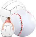 Lewtemi Giant Inflatable Sports Balls Large Inflatable Beach Ball Baseballs Soccer Rainbow Basketball Football for Sport Birthday Party Favor(2 Pcs,Baseball, Volleyball,40 Inch)