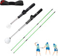 Retractable Golf Swing Training Aid, Click Stick Golf Swing Trainer, Non-Slip Golf Grip, Golf Alignment Sticks & Arm Band, Indoor Outdoor Golf Practice Accessories for Golfers