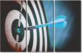 Motivational Wall Art Classical Sport Equipment Pictures Print On Canvas Dart Board Office Modern Artwork Wall Art for Living Room Giclee Gallery Wrapped Posters Framed Ready to Hang, 28"Wx42"H
