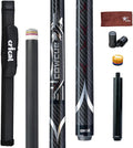 CRICAL Carbon Fiber Pool Cue COWCUE Series Low Deflection Billiards Cue Stick 58" Professional Pool Table Sticks for Adults -12.5mm Tip, Weight 19OZ (Adjustable), 3/8 * 8 Joint