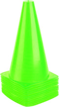 9 Inch Plastic Training Traffic Cones, Sport Cones, Agility Field Marker Cones for Soccer Basketball Football Drills Training, Outdoor Activity or Events - (Set of 10, 12, 15 or 24, 4 Colors)