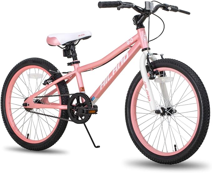 HILAND 20 Inch Kids' Bicycles Mountain Bike for Boys, Girls 5+ Years Old, Single Speed Kids Bicycles with Dual Handbrakes, Child Bike