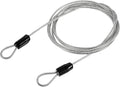 MECCANIXITY Security Steel Cable Lock, Safety Cable Flexible Wire Rope Luggage Lock 5feet 2.5mm Vinyl Coated Braided Steel with Double Loop for Bike Bicycle U-Lock Padlock Transparent