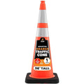 Xpose Safety 36 Inch Orange Traffic Cones Heavy Duty 12lb with 6" & 4" Collars, 1 Pack - Multipurpose PVC Plastic Safety Cone for Parking, Soccer, Caution, Kids and Construction - DOT Approved