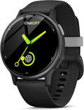 AI ChatGPT Translator Watch, Fitness Tracking, Heart Rate & Sleep Monitor, OLED Display, Titanium Alloy Waterproof, Multi-Sport Modes, Black