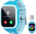 Wonlex 4G GPS Smartwatch for Kids, 1.78" AMOLED Touchscreen Large Phone Watch with SIM Card, Video Calls, Voice Chat, SOS, Camera, Music, Pedometer, Game, Birthday Gift for Girls Boys Ages 8-15(Blue)