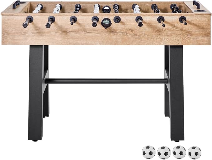 VEVOR Foosball Table, 55-inch Standard Size Table, Indoor Full-Size Foosball Tables with 4 Balls and 26 Players, Includes Durable Soccer Set, Score Keeper & Cup Holders, for Home, Family, Game Room
