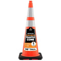 Xpose Safety 36 Inch Orange Traffic Cones with 6" & 4" Collars, 1-Pack - Multipurpose PVC Plastic Safety Cone for Parking, Soccer, Caution, Kids and Construction - DOT Approved
