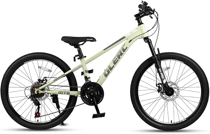 Glerc 20 24 Inch Kids Bike, Kids Mountain Bike for Boys and Girls Ages 6-14, 21-Speed Skyline Bicycle with Front Suspension and Disc Brakes, Multiple Colors