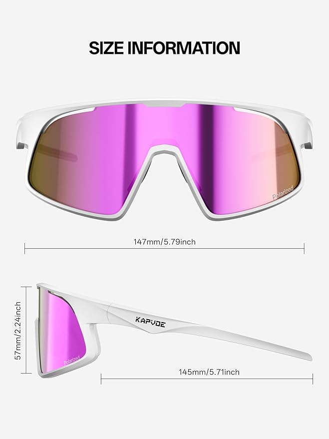 KAPVOE Polarized Cycling Glasses Men Women Sports Sunglasses for Mountain Bike Running Fishing Baseball K383