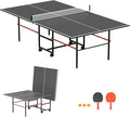 8X4FT Ping Pong Table for Indoor/Outdoor, Foldable Mid-Size Table Tennis Table with Net, 2 Table Tennis Paddles and 3 Balls - Easy Assembly - Tournament Quality - Perfect for Family Game Rooms