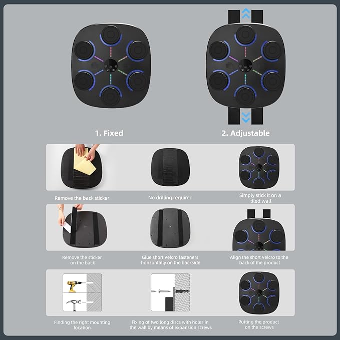 𝟐𝟎𝟐𝟓 𝐔𝐩𝐠𝐫𝐚𝐝𝐞𝐝 Music Boxing Machine for Adults and Kids, Wall Mounted Bluetooth Boxing Training Pad Equipment with Gloves, Punching Bag for Indoor Home, Office, Gym