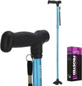 Walking Cane for Men and Women, Extended Grip; Solid Base; Foldable; Adjustable Heights; Lightweight; Free Standing; Portable Canes for Seniors Heavy Duty (Blue)
