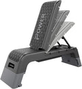 Power Systems Step Bench & Weight Bench | Aerobic Platform & Plyo Box for Cardio, Strength | Commercial Grade Full Body Home Gym Stepper | Adjustable Multifunctional Deck & Resistance Band Clips
