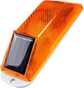 Aolyty Solar Strobe Warning Light Sensitive LED Warning Lamp Super Bright IP54 Waterproof Light Control Flashing Beacon Barricade Construction Safety Road Signs Flash Traffic Lights (Yellow)