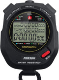 Sport Stopwatch Timer with 100X2laps Split Memory/0.001second Timing,Professional Recall Stop Watch Large Display Alarm Clock Multifunctional for Coach Referee Swimming Running Marathon Competition