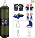 Punching Bag for Man Women Kids, Indoor/Garden Boxing Bag Unfilled Heavy Bag Set with Punching Gloves, Chain, Ceiling Hook for MMA, Kickboxing, Muay Thai, Karate, Taekwondo