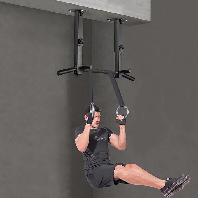 Wall Mount Pull Up Bar, Joist Mount Pull Up Bar, Beam and Rafter Mounted Chin Up Bar for Home Gym With Wood Mount and Wall Mount Screws