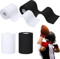 2 Rolls Football Turf Tape, 4 in X 10.9 Yd Extra Wide White Black Turf Tape Football, Flexible, Breathable, Easy to Cut Kinesiology Tape, Athletic Arm Tape Protect Elbows from Turf Burn(Black,White)
