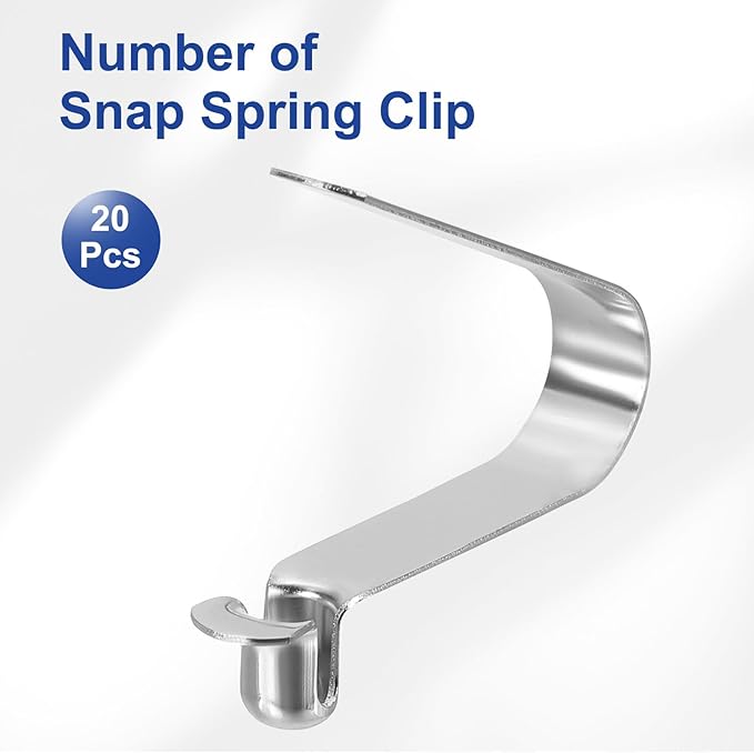 HARFINGTON Single Button Kayak Paddle Snap Spring Clip Spring Steel V-Shaped Hollow Lift Telescopic Locking Tube Pole Clips for Tent Umbrella Camping