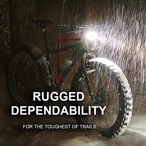 BRIGHT EYES Helios Fully Waterproof 1600 Lumen Rechargeable Mountain, Road Bike, MX Headlight, 6400mAh External Battery (Now 4+ Hours on Bright Beam) - Included: Free Diffuser Lens and Free Taillight