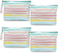 Fokongna 4PCS Waves Rainbow Wet Bag Wet Dry Bag Beach Bags for Swimsuit Toiletry Bags Travel Essentials For Women, Beach Travel Gym for Swimsuit Dirty Diaper Gifts