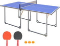 Ping Pong Table Foldable & Portable Table Tennis Table Set for Indoor & Outdoor Games with Net, 2 Paddles and 3 Balls