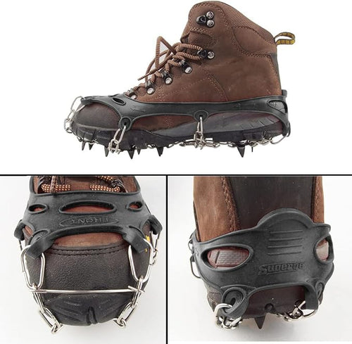 11 Spikes Kids Crampons for Hiking Boots Ice Cleats 11 Teeth Anti Slip Crampons Hiking Climbing Walking Shoes Toddler-Preschool-Gradeschooler-Teens