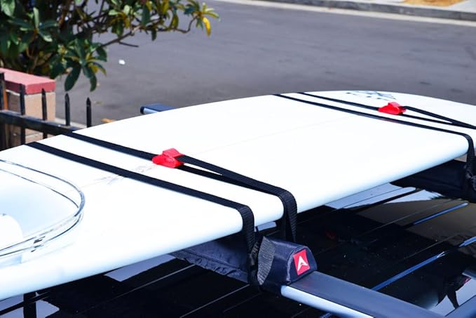 Allen Sports Premier Locking Quick Release 4-Bike Carrier for 2 Inch Hitch on Vehicles with Spare Tire, Model 400QR, Black & Sports 8 Ft Polyester Cargo Straps with Padded Cam Buckles, Model 508S