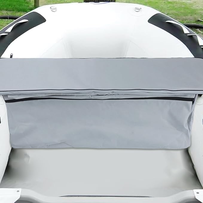 Bench Seat Cover 420D Oxford Seat Storage Bag for Kayak Inflatable Boat, Dinghy Boat Seat Cushion and Underseat Storage Bag with Pockets Grey Thick Sponge Seat Bench Cushion(Black 85cm)